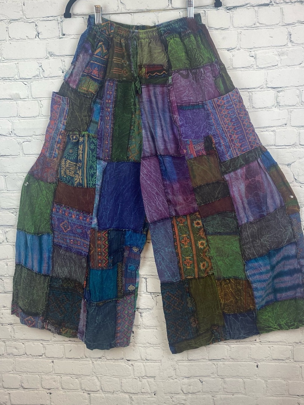 New Purple Patchwork Palazzo Pants